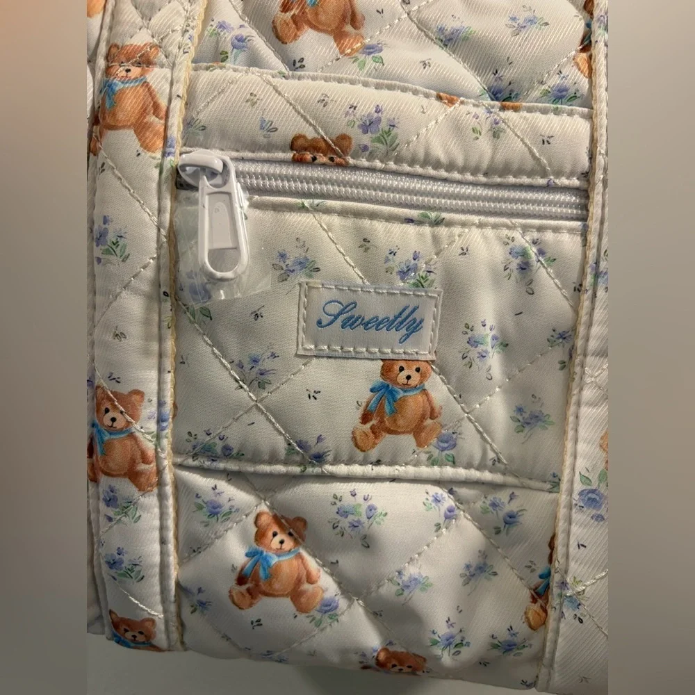 Sweetly Bear Handbag Purse Teddy Bear New Cotton Tote Bag